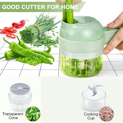 4 in 1 Portable Electric Vegetable Cutter Set✨Simple & Fast Food Chopping Operation