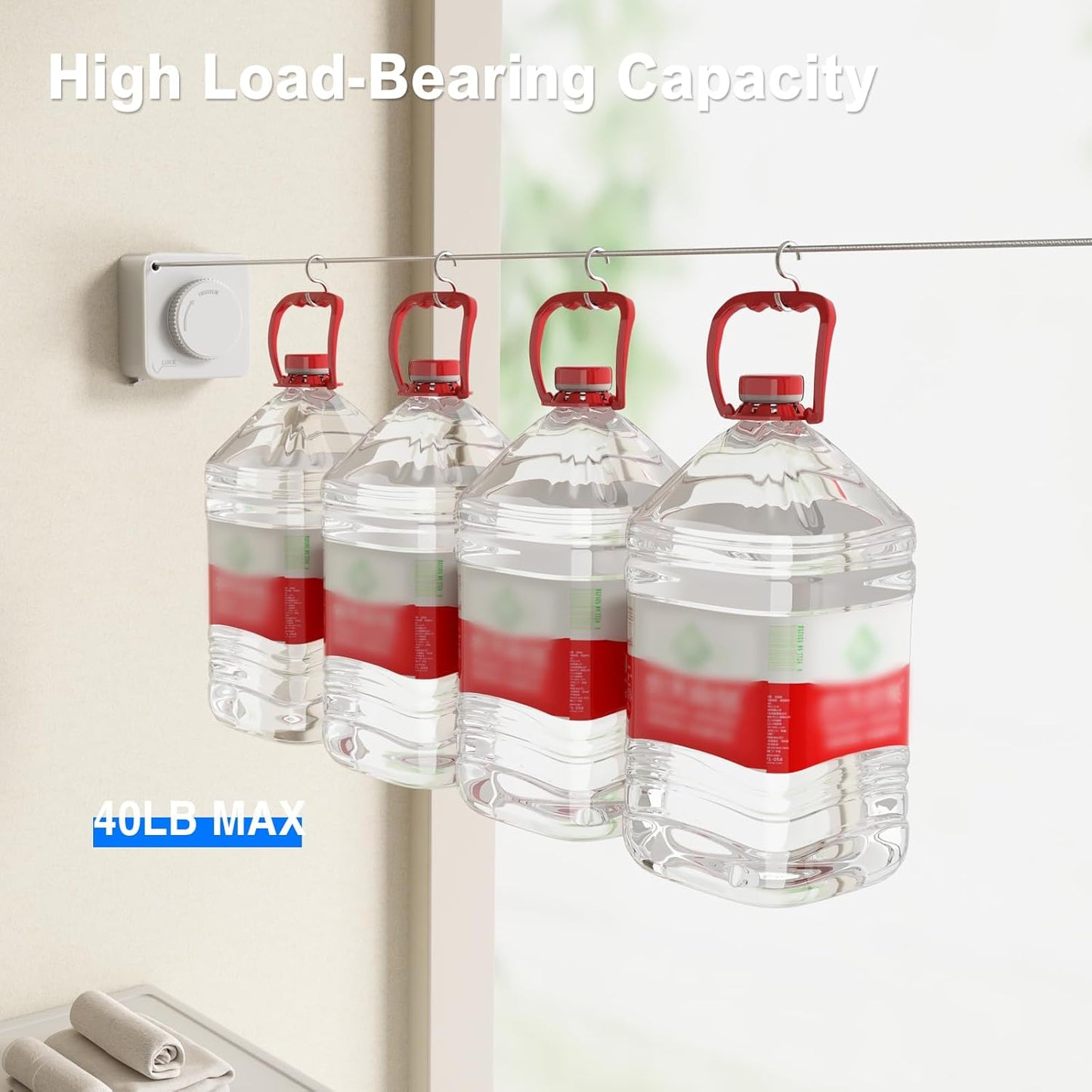 Wall Mount Invisible Stainless Steel Washing Line with Slow Retraction Design🏠