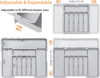 Large Capacity Expandable Utensil Drawer Organizer