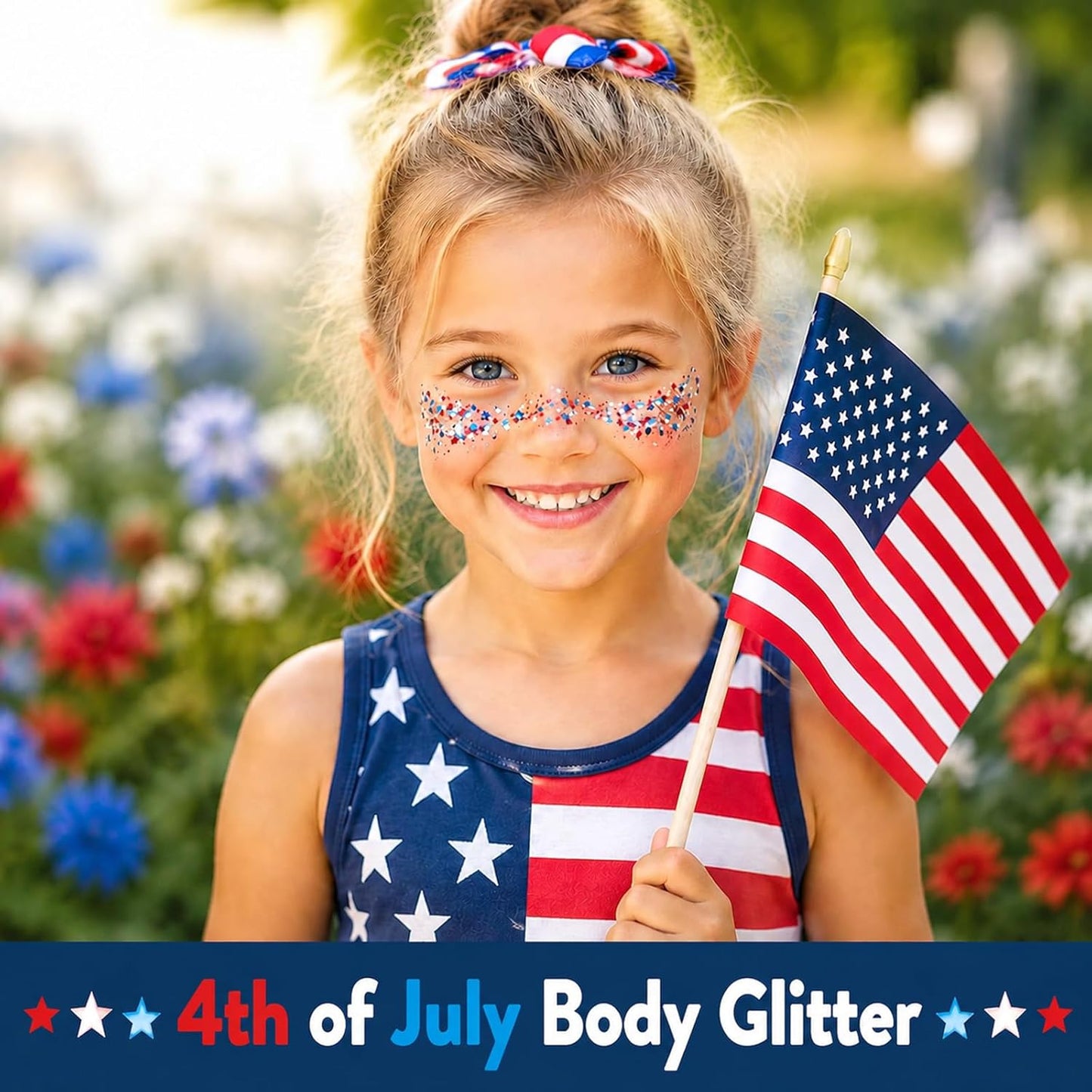 🔥4th of July Glitter Stick – Red, White & Blue Sparkle