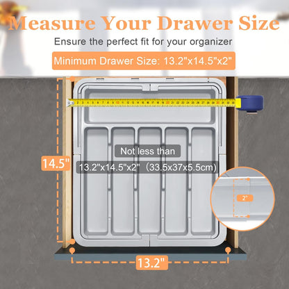 Large Capacity Expandable Utensil Drawer Organizer