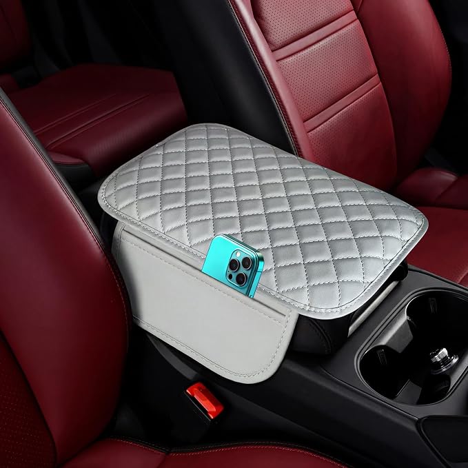 🚗Multifunctional Car Armrest Box Cushion with Built-in Storage Bag