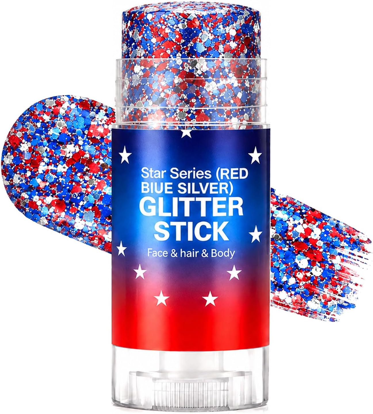 🔥4th of July Glitter Stick – Red, White & Blue Sparkle