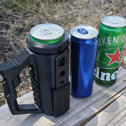 🥤🔥Assault-Style Tactical Koozie with Built-In Bottle Opener – 3 Sizes for Bottles & Cans