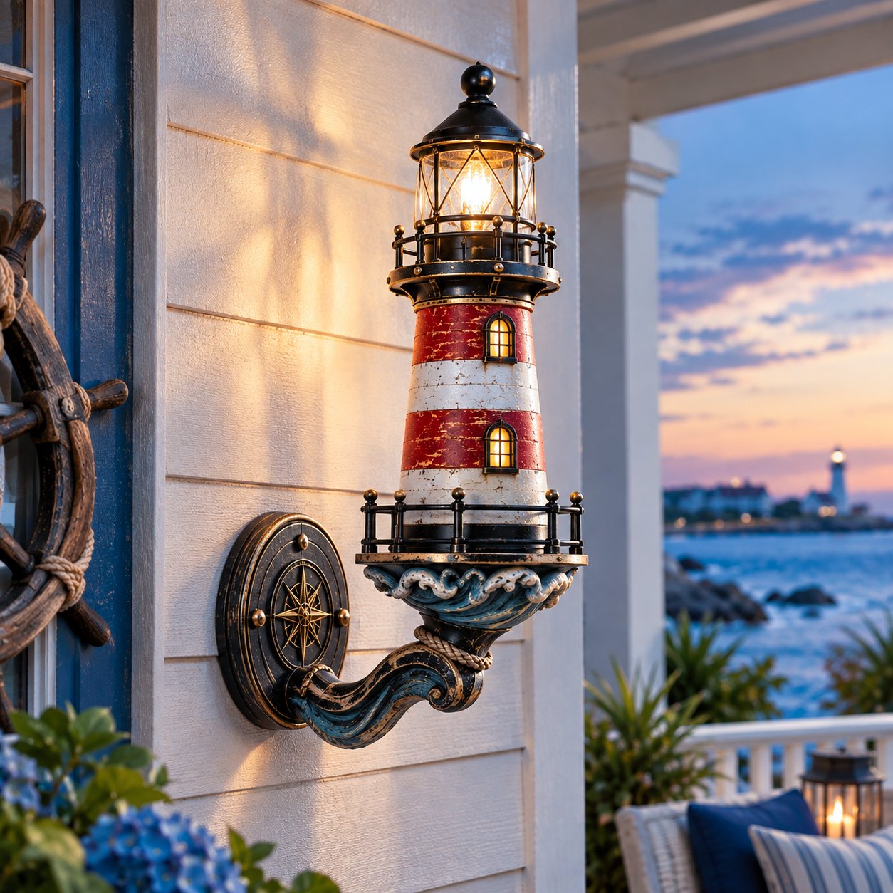 🔥😍🌊 Vintage Coastal Lighthouse Wall Light