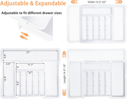 Large Capacity Expandable Utensil Drawer Organizer
