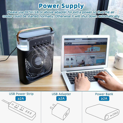 Five-Hole Spray Fan Desktop USB Electric Fan