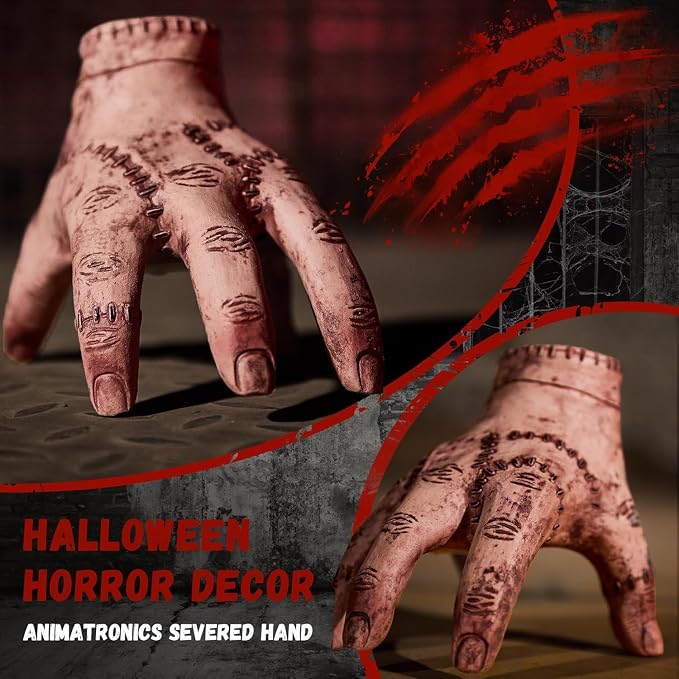 Crawling animatronic severed Halloween hand