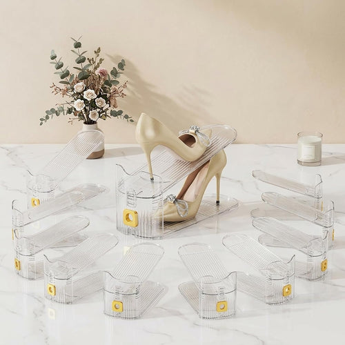 Shoe Organizer for Closet – Stackable Rack with Height Adjustment