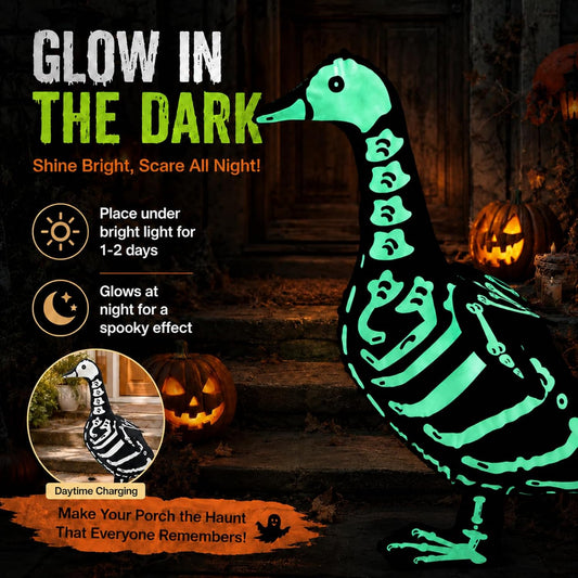🎃Halloween Porch Goose Outfits Skeleton Costume for 23''💀