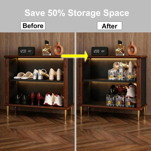 Shoe Organizer for Closet – Stackable Rack with Height Adjustment