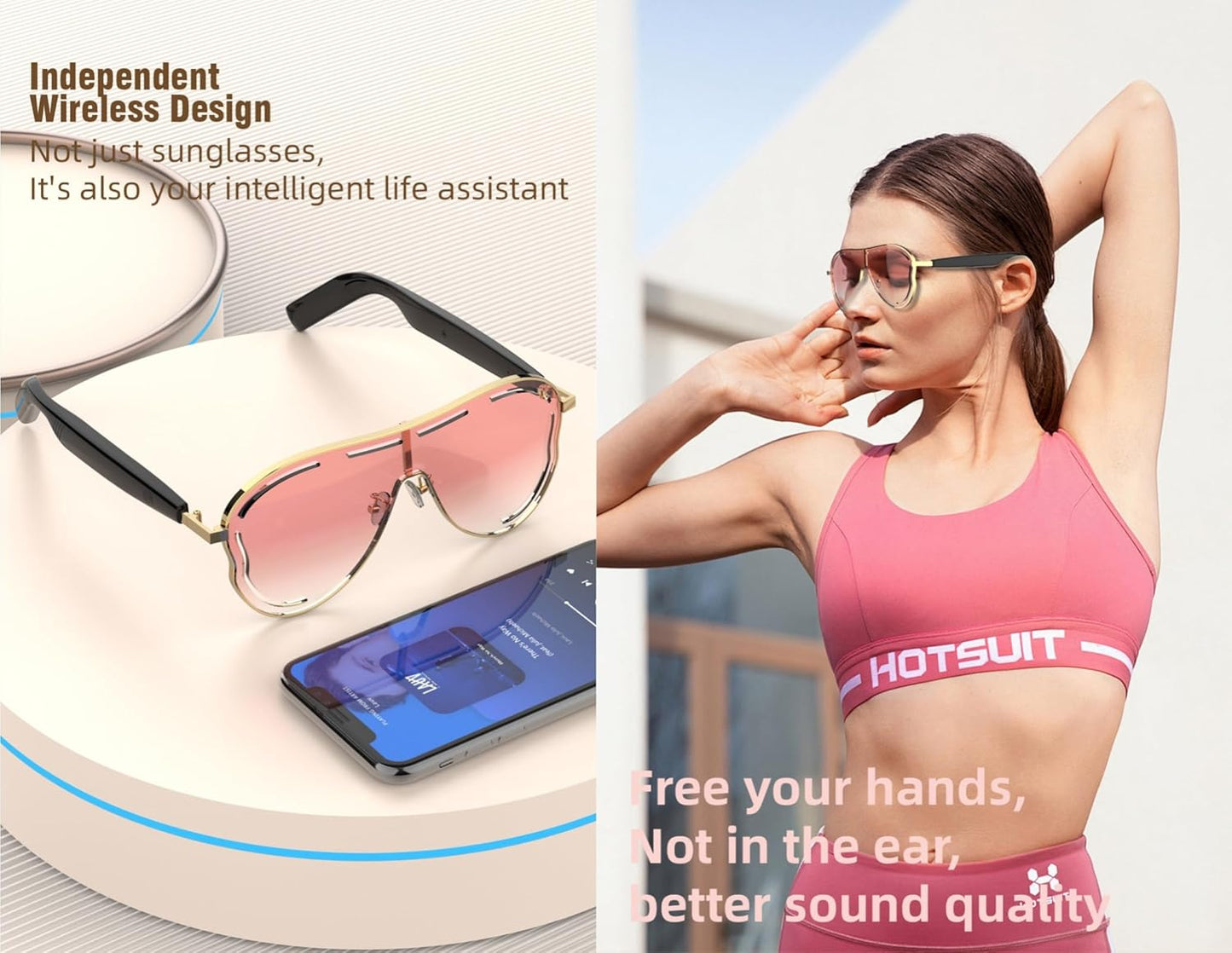 🕶️🎵Smart Bluetooth 5.4 Sunglasses with Open-Ear Audio Blue Light Blocking UV Protection Waterproof