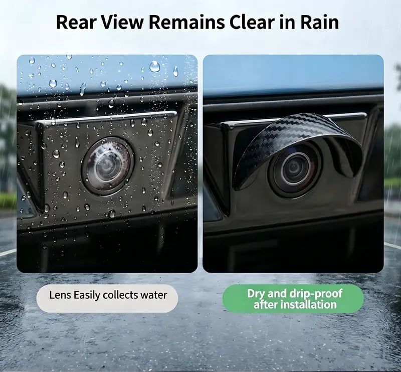 🌧️ Car Backup Camera Rain Shield – 4PCS Soft PVC Camera Visor 🚗