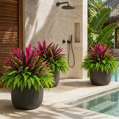 💥Summer Special🔥 UV-Resistant Artificial Fern & Red Dracaena Decorative Plants – Full, Lush & Fade-Resistant!