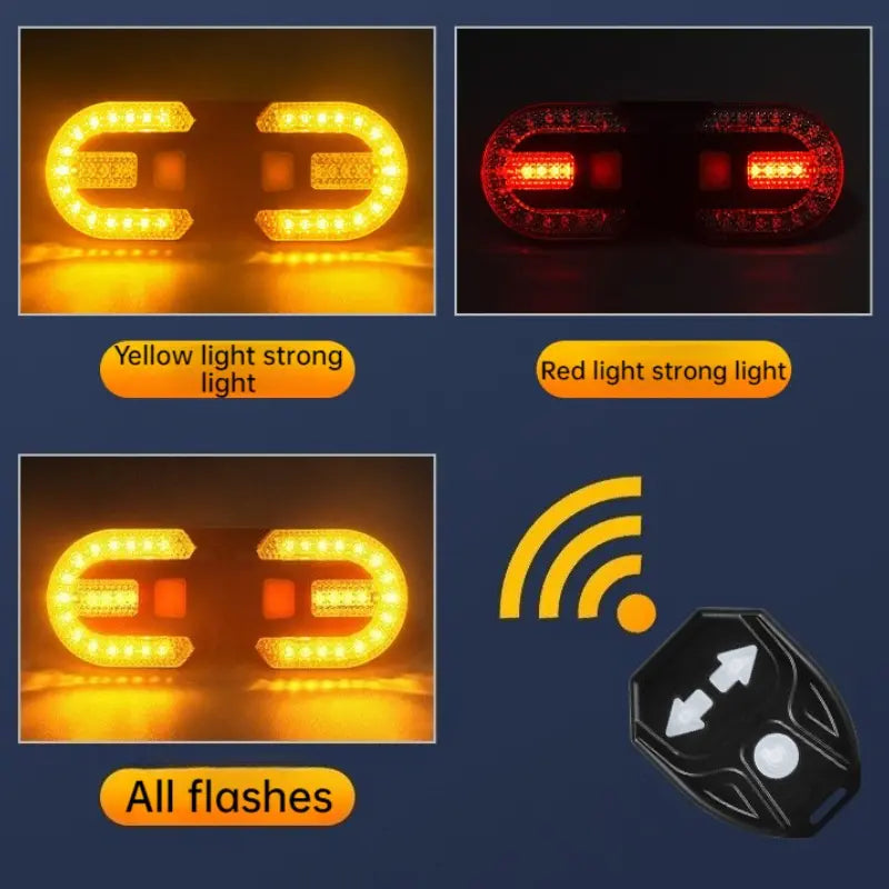 🚲Bike Turn Signals with Alarm | USB Charging, Wireless Remote, Split/Integrated Tail Light