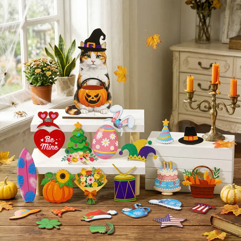 🎁 Unique Personalized Gift for Pet Lovers🐶 Interchangeable Seasonal Dog Decor