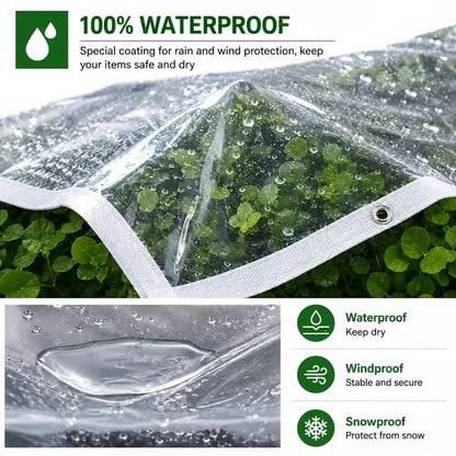 RainShield Pro™ Transparent Waterproof Tarp – Heavy-Duty Outdoor Cover with Secure Grommets