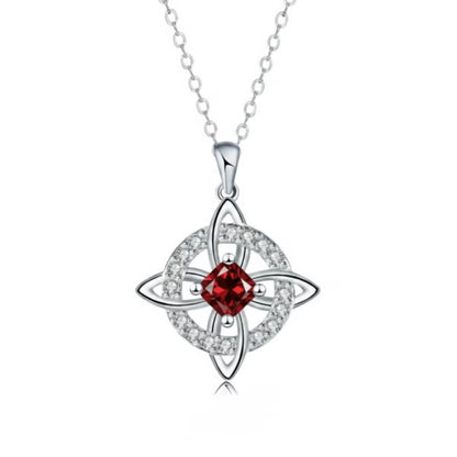 🔮 Personalized Witch’s Knot Birthstone Necklace – Sacred Protection & Luck Talisman ✨