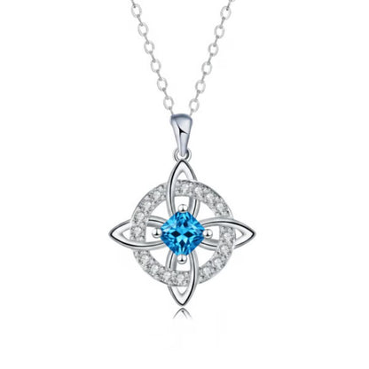 🔮 Personalized Witch’s Knot Birthstone Necklace – Sacred Protection & Luck Talisman ✨