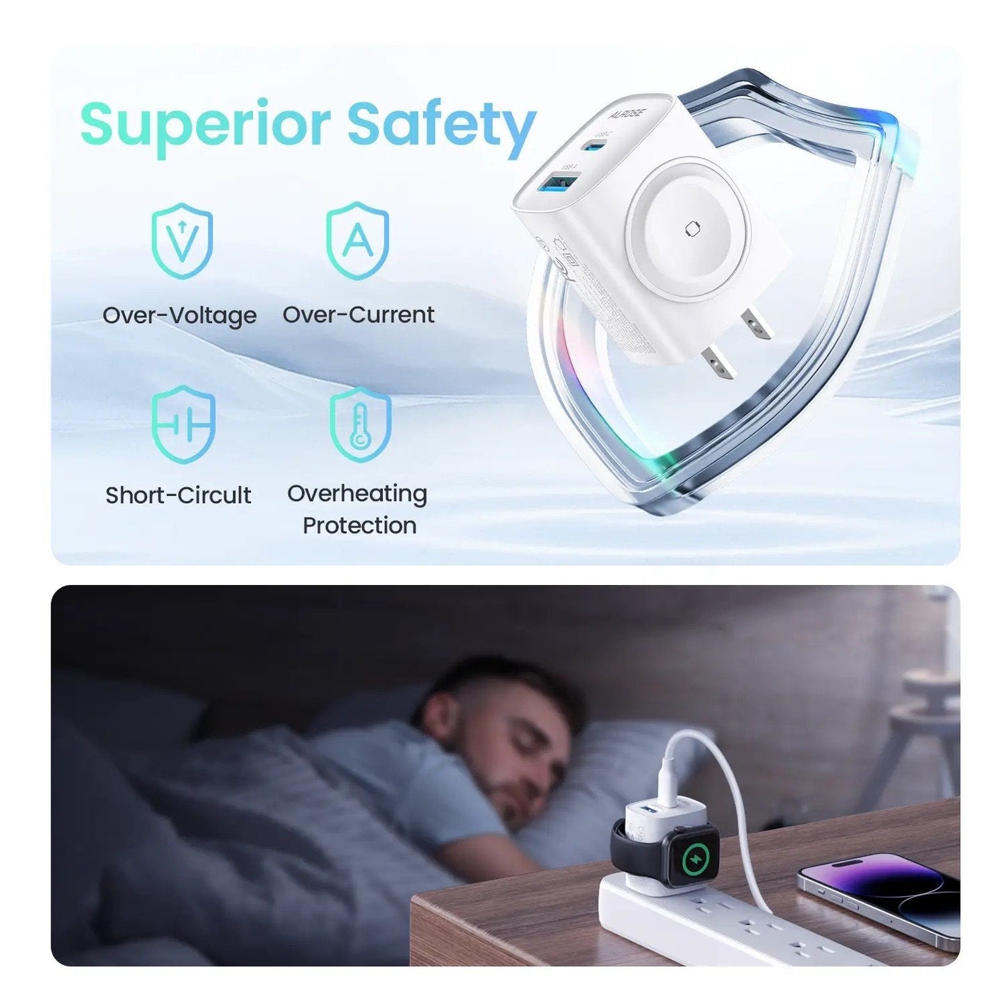 ⚡Hot Sales 49% OFF🔥 3-in-1 Magnetic Wireless Cordless PD USB-C Wall Charger Block - 20W Fast Charging, Includes Cable