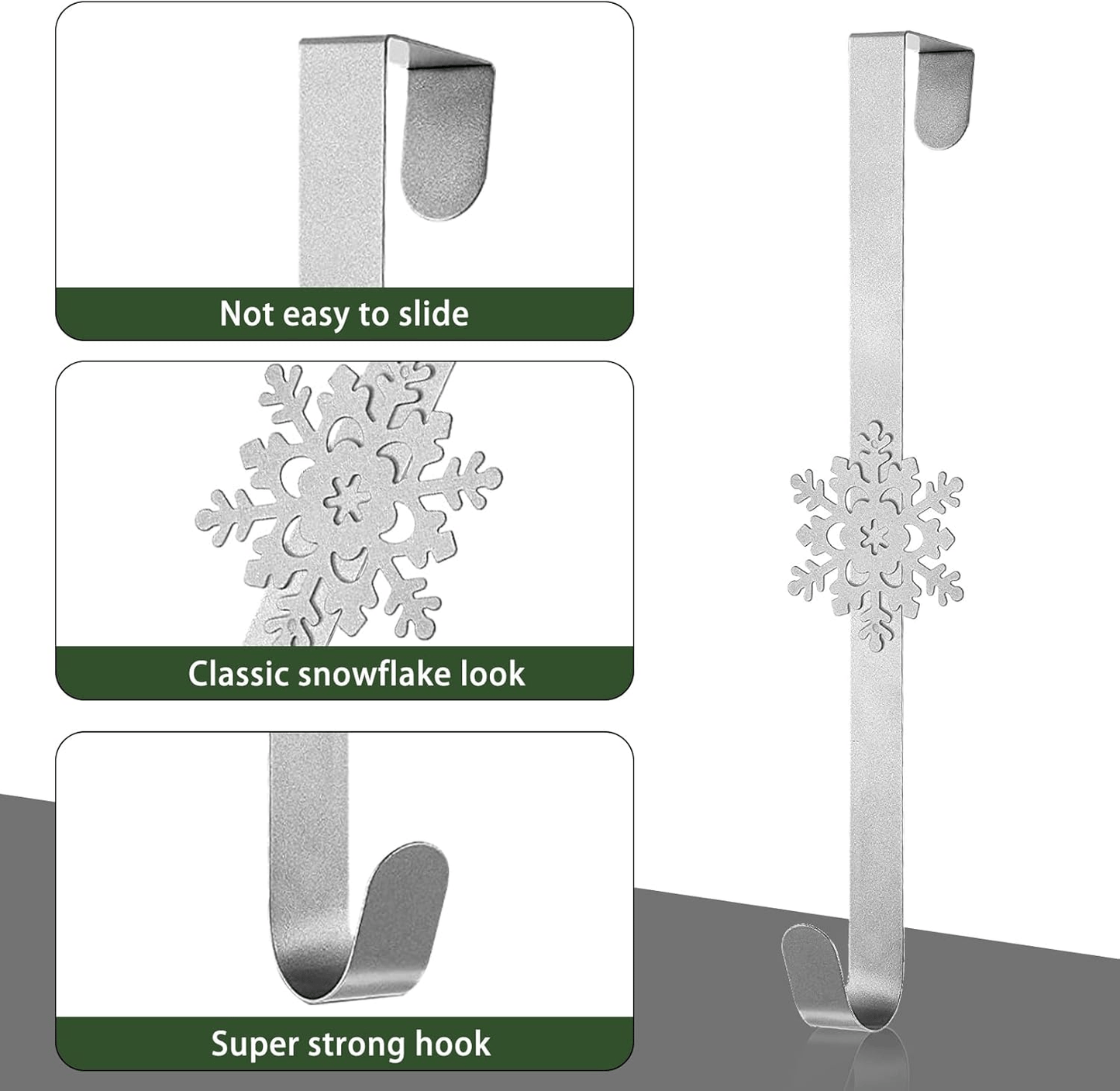 🎄 Metal Over The Door Wreath Hanger | Christmas Snowflake Tree Star Decor Hook🎅