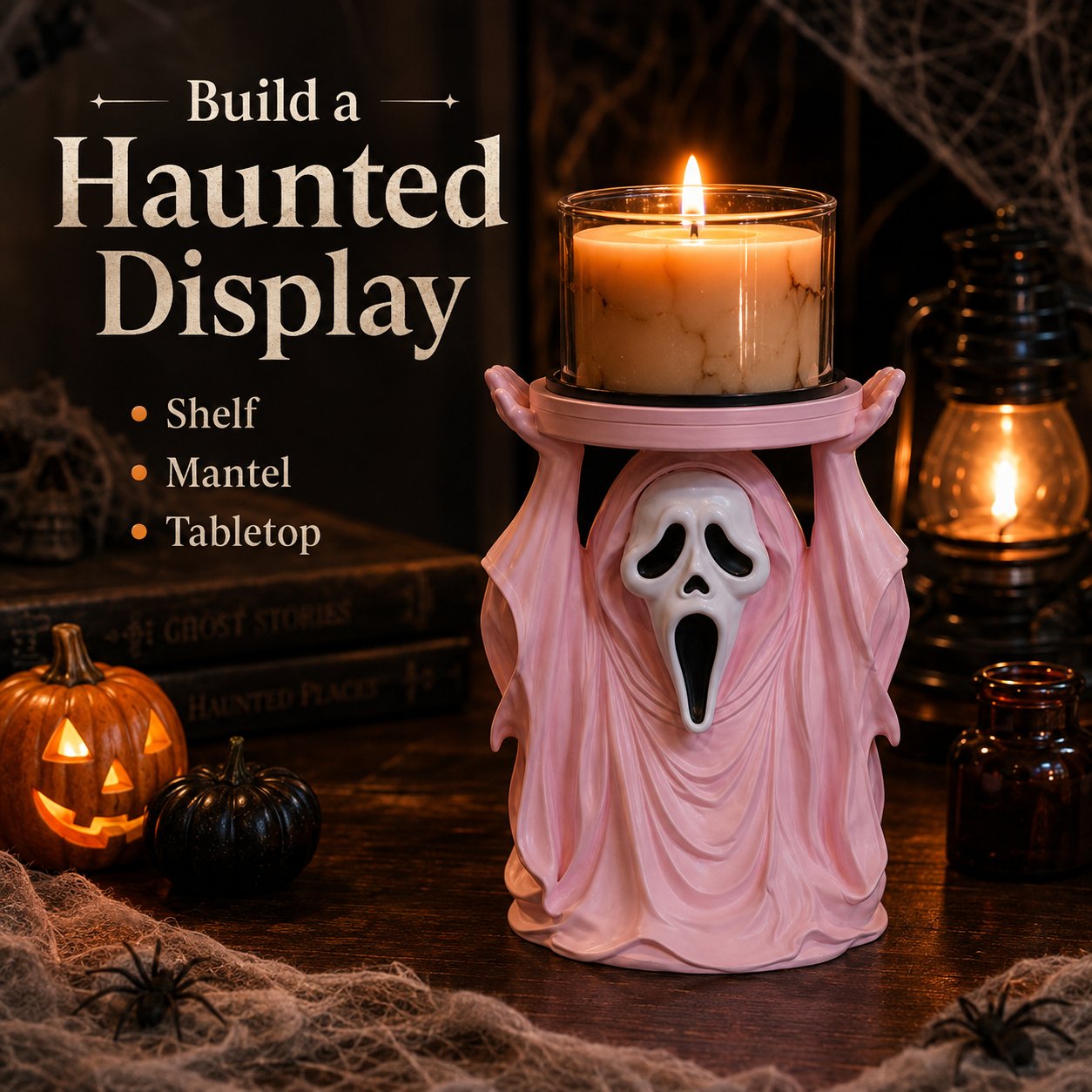 Ghostface Scream Candle Pedestal Holder