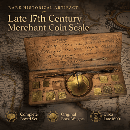 Rare Antique Boxed Coin Scale | 17th Century Merchant Money Balance