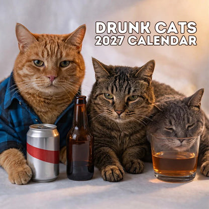 🔥LAST DAY 50% OFF - 🍺🐱Drunk Cats 2027 Calendar