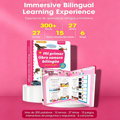 🎁Perfect for Toddlers🎁Spanish Interactive Educational Toy for Kids 1–6, Bilingual Sound Book for Early Language Learning