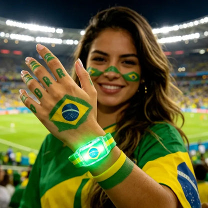 2PCS LED Light Up National Flag Wristbands