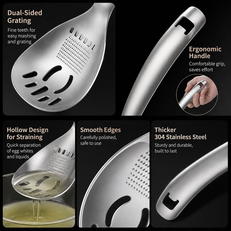 Multifunctional Kitchen Masher, Garlic & Ginger Grater ✅