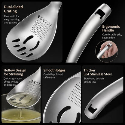 Multifunctional Kitchen Masher, Garlic & Ginger Grater ✅
