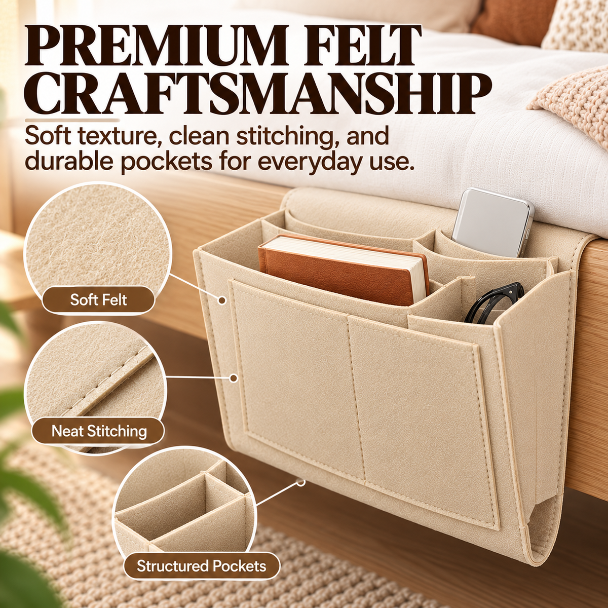 🔥  Bedside Hanging Organizer – Keep Essentials Within Reach