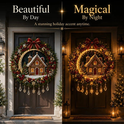 ✨ Christmas Moonlight Wreath Collection – Lighted Holiday Door Decor