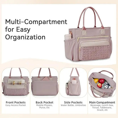👜 Stylish Insulated Lunch Tote Bag for Women – Leakproof Cooler Bag with Multiple Pockets & Adjustable Shoulder Strap