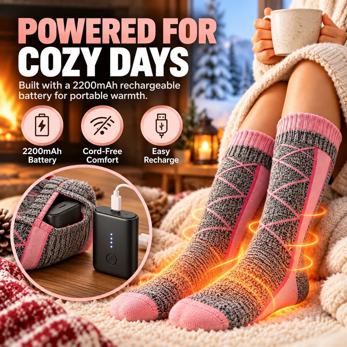 🔥 ThermoWarm Rechargeable Heated Socks – Say Goodbye to Cold Feet in Minutes