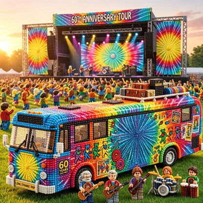 Deadhead Tour Psychedelic Rainbow Bus DIY Bead Kit | 60th Anniversary Collector Handmade Craft Set