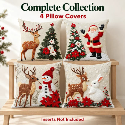 🎄 Christmas Pillow Covers 4-Piece Set — Festive Sofa Makeover