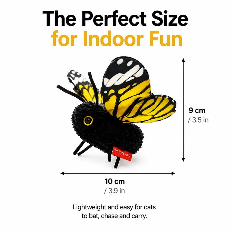 🦋 Fluttering Electric Butterfly Cat Toy | Interactive Moving Playmate for Indoor Kitties