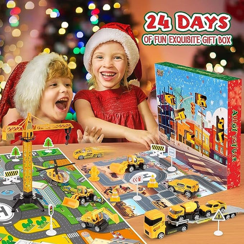 🔥Limited Time Promotion 49% OFF！！！🚗Kids Advent Calendar for Boys: Alloy Construction Engineering Vehicle Toy Sets