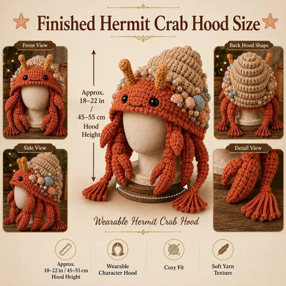 🔥 LAST DAY 49% OFF – 🌊✨ Ocean Series Hood Hat DIY Crochet Kit | Premium Soft Yarn Materials with Step-by-Step Guide DIY Handmade Wearable Ocean Character Hood 🧶🎭✨
