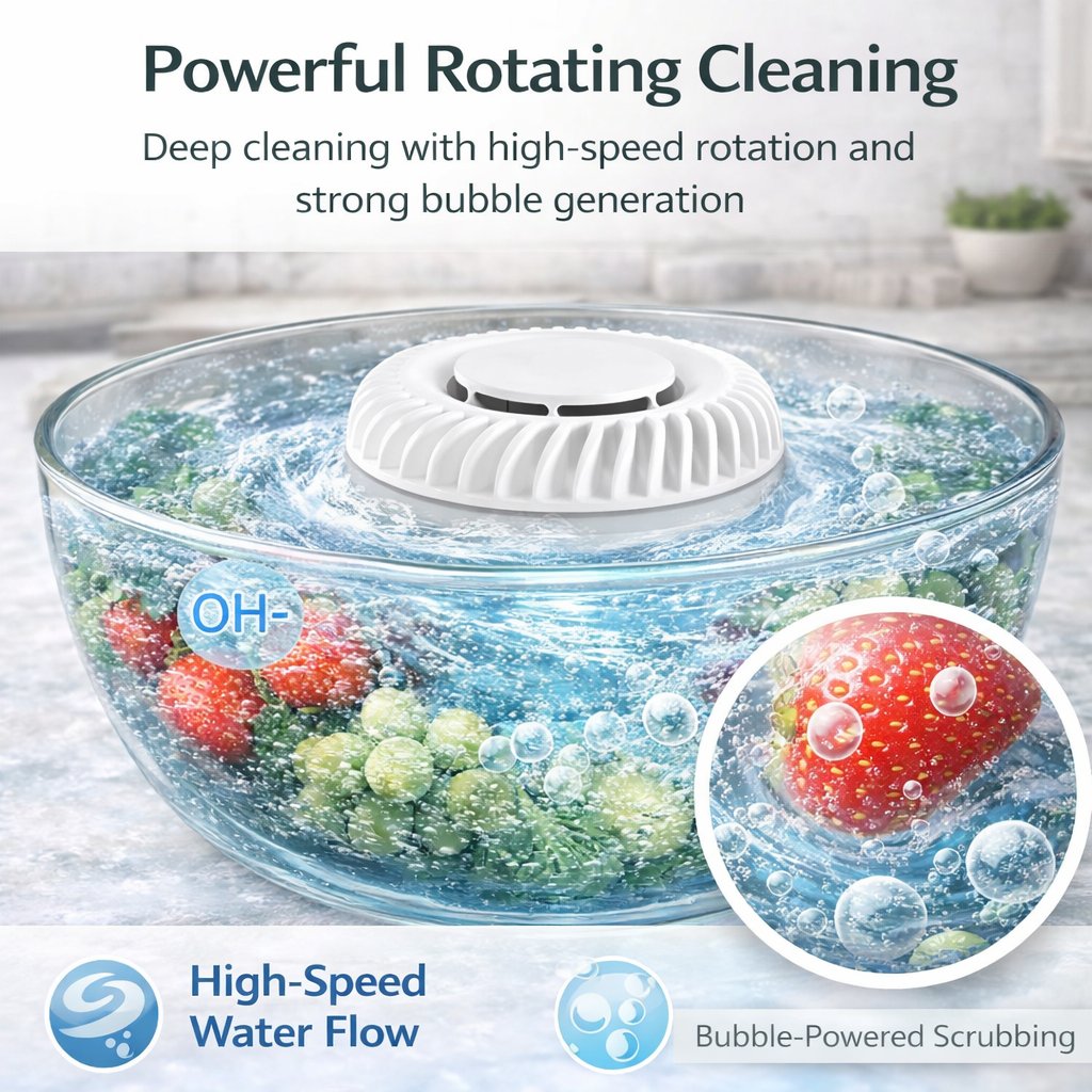 🥬 Fruit & Vegetable Washer – Chemical-Free, Removes Pesticides & Bacteria Instantly
