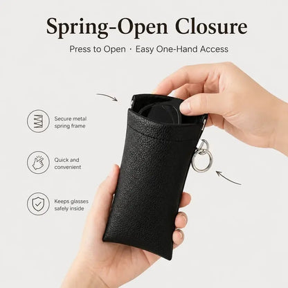 🏆75K+ SOLD!🕶️Soft PU Leather Sunglasses Pouch Elastic Opening Eyeglasses Bag