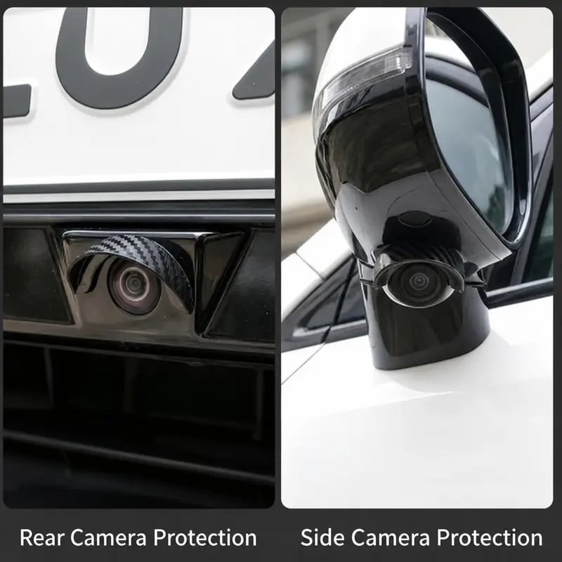 🌧️ Car Backup Camera Rain Shield – 4PCS Soft PVC Camera Visor 🚗