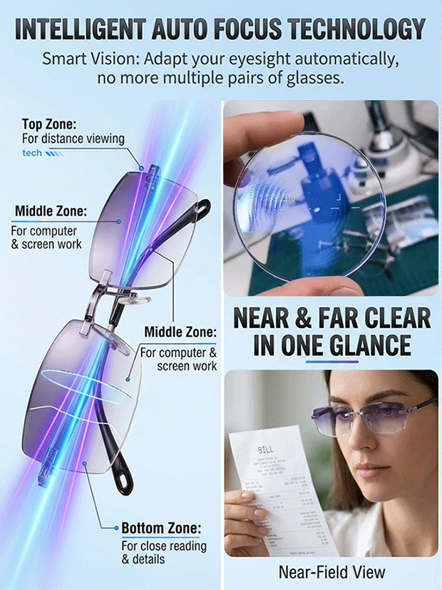 [Regain Your Youthful Vision] Smart Zoom Diamond-Cut Reading Glasses