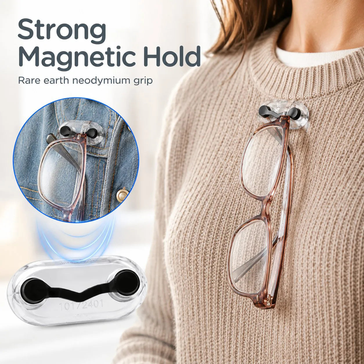 🧲No Damage Clothing Magnetic Glasses Holder(3pcs)