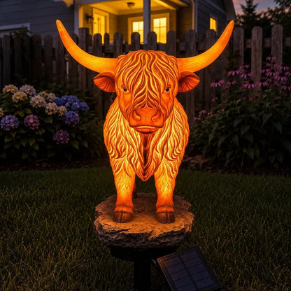 🔥Last Day 49% OFF 💡🐮 Solar Highland Cow Light
