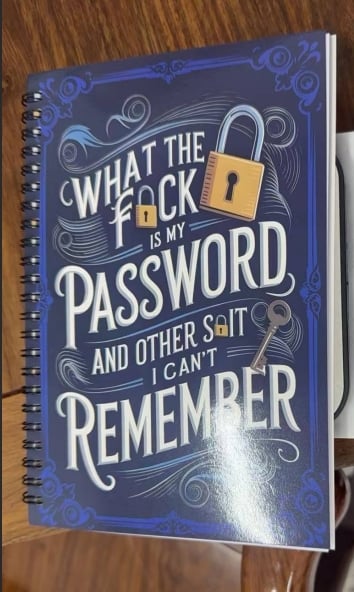 🔥📅Funny Password Notebook - Spiral Bound with Lock Icons & Funny Security Phrases✍️