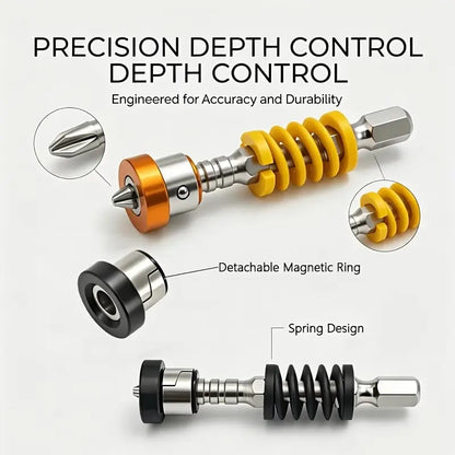 ⚡ 5-Pack Spring-Loaded Magnetic Screwdriver Bits | Quick-Release Positioning Drill Bits
