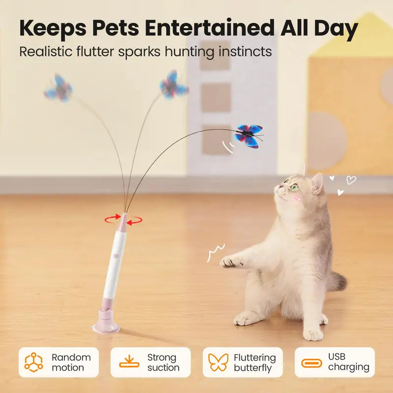 🐾 Interactive Electric Butterfly Cat Toy | Keep Your Kitten Entertained When You Are Away🦋